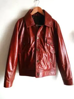 未使用 ブラウンシープスキン レザージャケット 本革