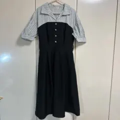 axes ストライプドッキングワンピース