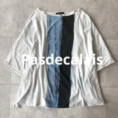 パドカレ 日本製 アートプリント Tシャツ カットソー 半袖 五分袖 36 Sのサムネイル