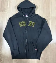 90s〜00s OBEY オベイ　ジップアップパーカー　フーディー　ブラックのサムネイル