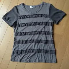 SONIA BY SONIA RYKIEL フリル 半袖Tシャツ グレー 38のサムネイル