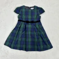 キャサリンコテージ◆チェックワンピース(110)リボン付き 発表会 セレモニー