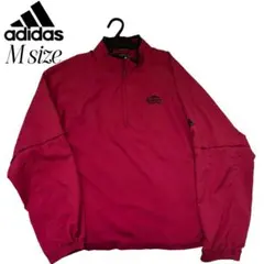 adidas ゴルフ　赤色　Mサイズ ハーフジップジャケット
