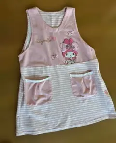 マイメロディ エプロン ピンク ストライプ 保育士