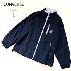 【コンバース 】ブラック黒ジャケット メンズLフリース防寒ハーフコートジャンバー