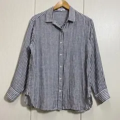 23区 LIBECO ベーシック シャツ リネン100 ストライプのサムネイル