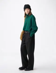 GU チノバレルレッグタックパンツ　ブラック　M