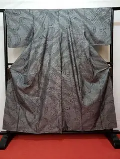 ［大島紬］　新品　証紙、シツケ有り KK'-048