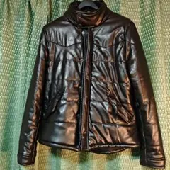 ZARA MAN フェイクレザー中綿ジャケット ブラック