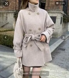 3WAYで着こなしが変わるケープ風ミドルコート ベージュ　NICE CLAUP