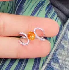 ⭐天然 マンダリンガーネット ダイヤ リング k18 1.345ct - メルカリ