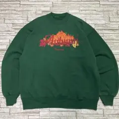 90s ヴィンテージ スウェット Autumn カボチャ グリーン USA古着