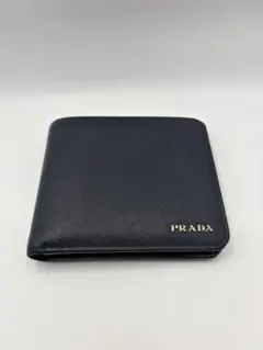 PRADA プラダ サフィアーノ 二つ折り財布 ネイビー 箱付き　美品のサムネイル