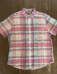 OLD GAP リネン マドラス チェック シャツ 半袖
