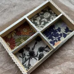 pjc花刺繍コレクションbox小物入れ　　ハンドメイド