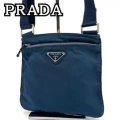 PRADA プラダ 三角ロゴプレート ショルダーバッグ サコッシュ ネイビー