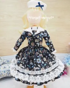花柄ドレスとセーラーカラージャケット ジェニー ハンドメイド 27cmドール 服