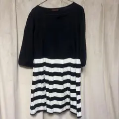 値下げ＊Remember Fly 長袖ストライプ授乳ワンピース LL