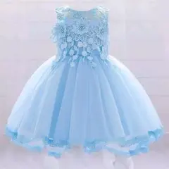 110cm 120cm 女の子 水色 フォーマルドレス セレモニー