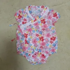 花柄レース襟甚平スタイルベビー服