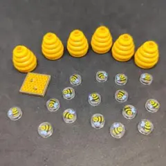 レゴ　はちみつ　蜂の巣　クリア　ハチ　プリント　タイル　まとめ売り