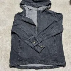 美品！！ダークグレー フード付きデニムジャケット Mサイズ