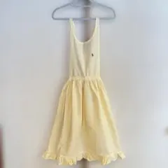 RALPH LAUREN ラルフローレン フリルエプロン 黄 ストライプ