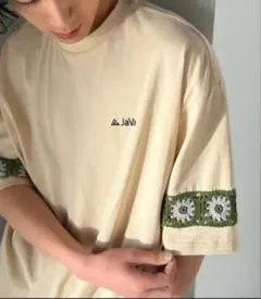 クラシカルエルフJaVaコラボ袖クロシェ編み 配色切り替えTシャツ　ユニセックス