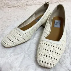 【未使用級】ルタロン メッシュ フラット パンプス ホワイト 白 23cm