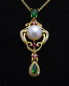 至高の逸品★英国・ヴィクトリアン 　真珠＆ルビー　ネックレス★