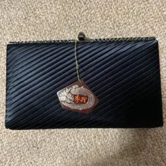 ブラック　サテン パーティーバッグ