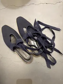JW Anderson ネイビー ミュール レースアップ　キャンバスのサムネイル