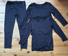 ヒートテック　黒　130 長袖　2枚　レギンス　1枚