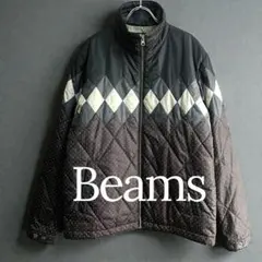 BEAMS ビームス アーガイル ドット柄 中綿 キルティング ジャケット L