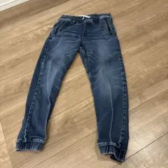 デニムパンツ ウエストゴム リブ付き