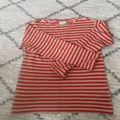 TOMORROWLAND 赤ベージュストライプ 長袖カットソー S
