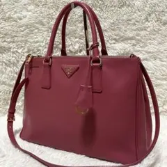 【超極美品】PRADA プラダ　ガレリア　ピンク　サフィアーノレザー　2way