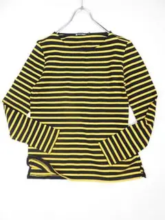 【値下げ】プチバトー　長袖カットソー　黄色　黒　ロゴ刺繍入り　レディースS