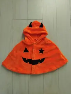 ハロウィン　かぼちゃフリースポンチョ　70〜90㌢