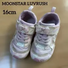 MOONSTAR LUVRUSH 花柄ピンクスニーカー 16cm
