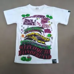 レトロTシャツ　Caparica スペース柄 半袖Tシャツ ホワイト