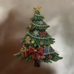 新品クリスマスツリー ブローチ