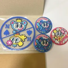 ナルミヤキャラクターズ 刺繍缶バッジ クリアラバーコースター エンジェルブルー