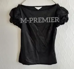 ♡M-PREMIER♡光沢ブラックカットソーS