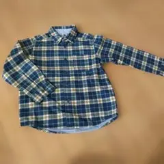 【PETIT BATEAU】チェック柄長袖シャツ 100cm
