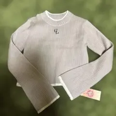 clear クリア ワンポイント刺繍フレアスリーブニット トップス 新品