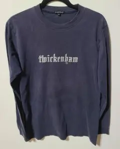 【古着】R.NEWBOLD 長袖Tシャツ ロンT ロゴ刺繍 紺 Mのサムネイル