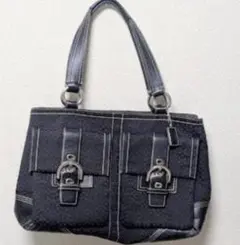 【COACH】シグネチャー トートバッグ 黒 レザー 肩掛け可 F6427