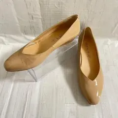 美品✨銀座ヨシノヤ FRESCA エナメルパンプス ベージュ 23.5cm