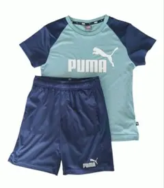 PUMA ジュニア 140 上下セット くすみグリーン×ネイビー 849634